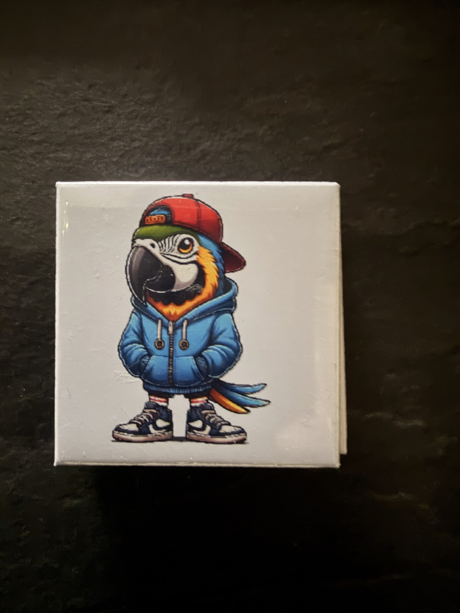 Koelkast magneet Stoere Blauwgele ara