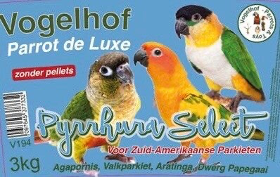 PYRRHURA SELECT zonder pellets - 3 kg Vogelhof