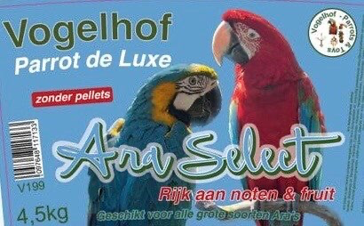 Ara select 4,5 kg Zonder pellets Vogelhof