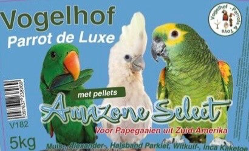 Amazone Select met pellets 5 kg ( Voor papegaaien uit Zuid Amerika) Vogelhof