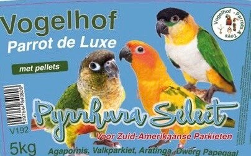 Pyrrhura Select 5 kg met pellets (Zuid Amerikaanse Parkieten) Vogelhof